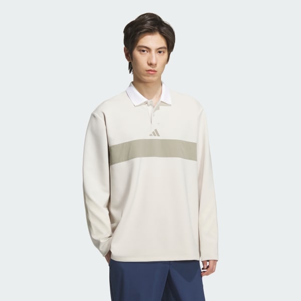 Beige 롱 슬리브 폴로 셔츠