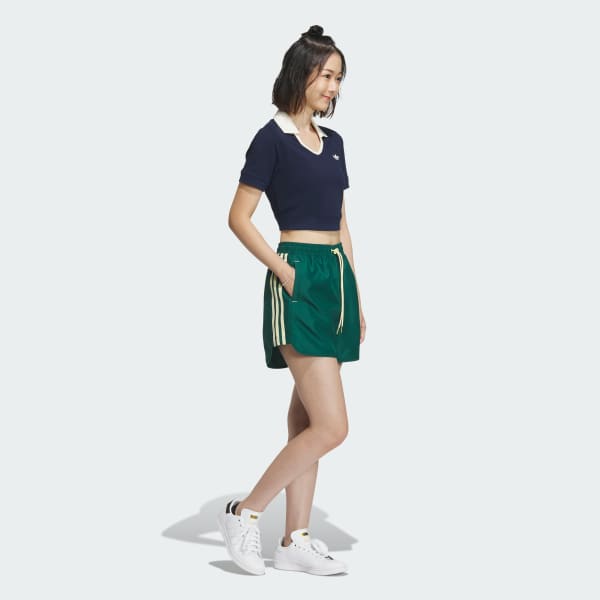 Green Logo Twist Light Woven Shorts