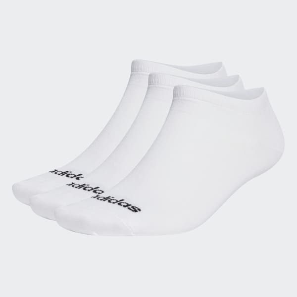 White Thin Linear Low-Cut Socks 3 Pairs