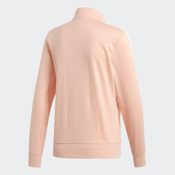 Women's 3 Stripe Track Jacket in Pink and White | adidas US
