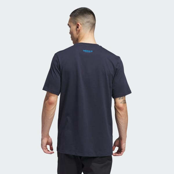 Azul Camiseta Skateboarding 3 Estrellas