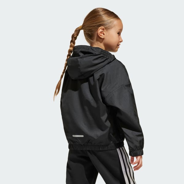 Negro Cortavientos Fleece (Niños)