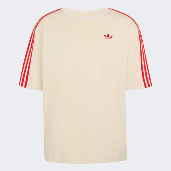 Beige ADICOLOR 3-STRIPES OVERSIZED T-SHIRT
