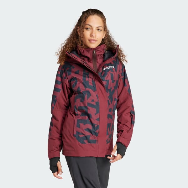 Burgundy Terrex Xperior 2L Insulated RAIN.RDY Graphic Jacket