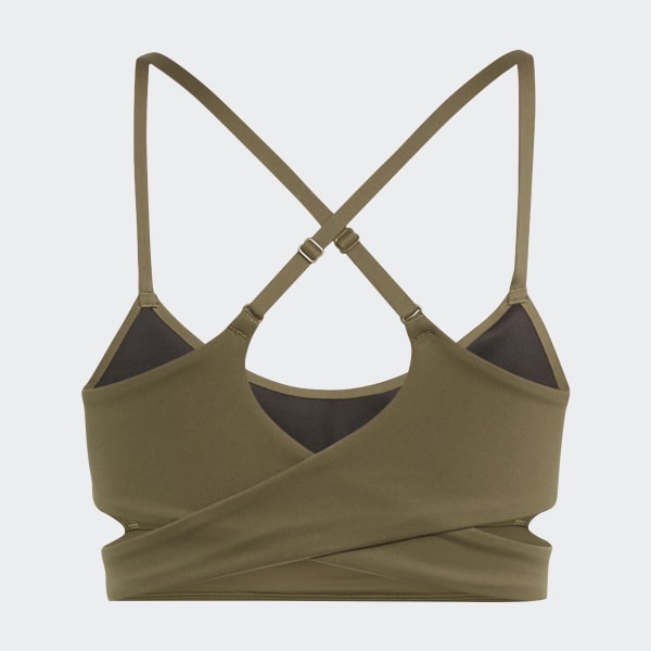 adidas Women's Yoga Essentials Light Support Bra, Green Oxide, X-Small C at   Women's Clothing store