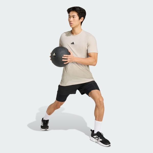 beige Designed for Training Workout T-shirt