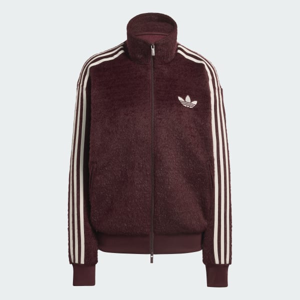 Burgundy ADIDAS ORIGINALS MOHAIR FIREBIRD LOOSE TRACK TOP
