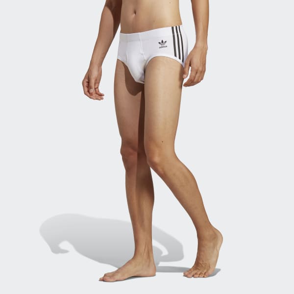 Weiss Comfort Flex Cotton 3-Streifen Slips, 3 Paar