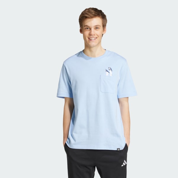 Blue Lounge Slides Graphic Pocket Tee