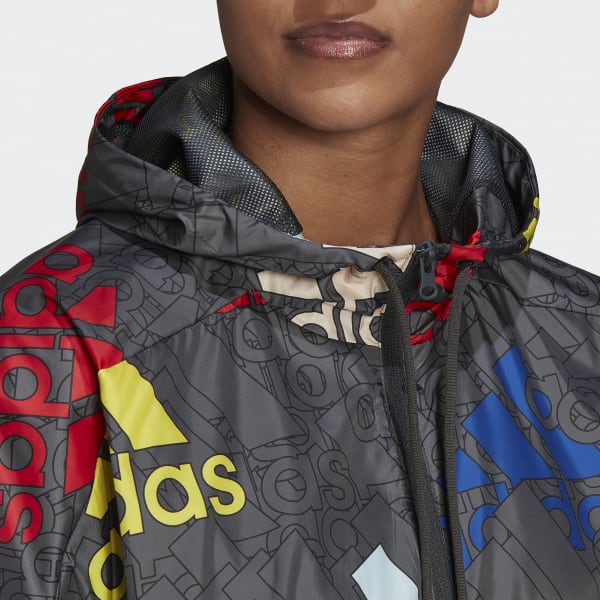 Grau Essentials Multi-Colored Logo Loose Fit Windbreaker CO787