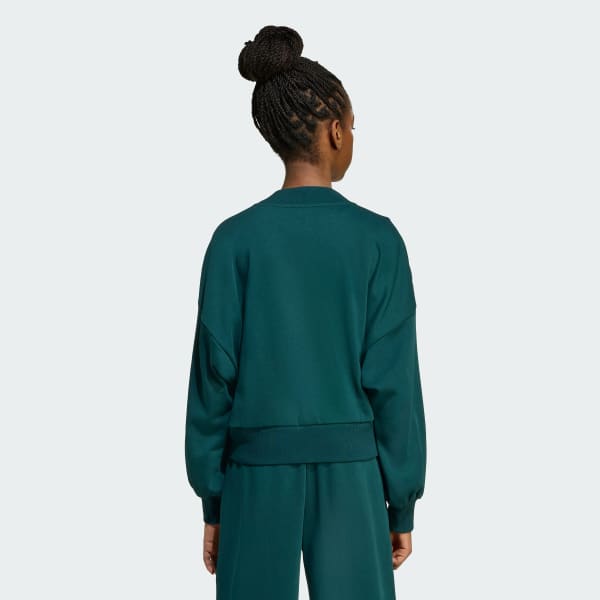 Verde Sudadera Seasonal Essentials Collegiate Typography de Cuello Redondo para Niños