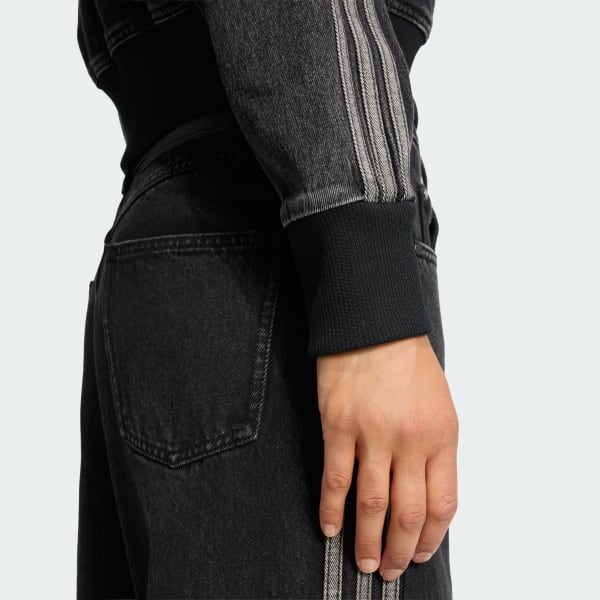 アディダス ファイヤーバード トラックトップ デニム - ブラック