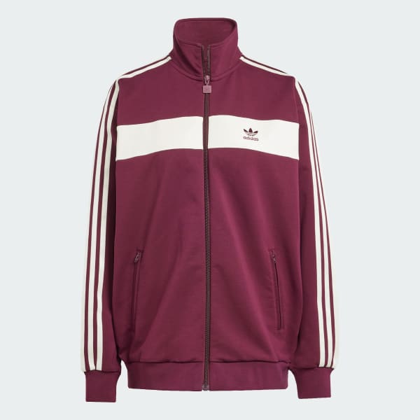 Burgundy Colorblock Track Top