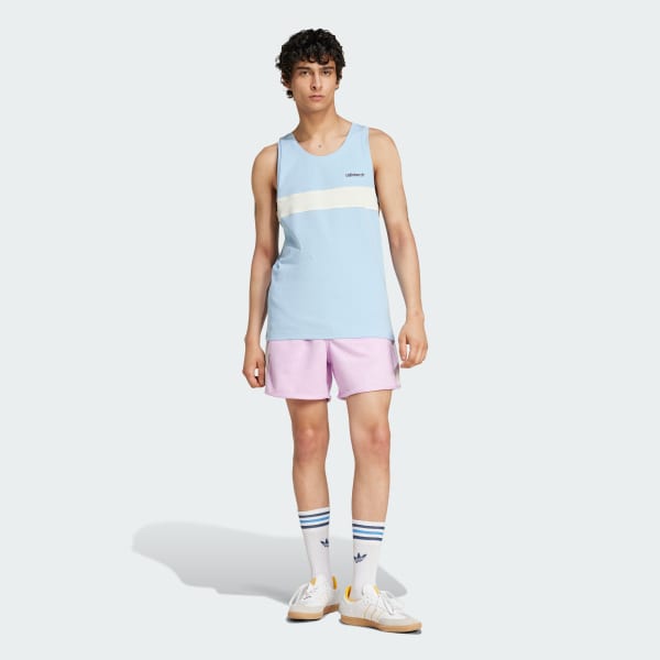 Azul Playera sin Mangas Premium Cut Line 80s Acanalada
