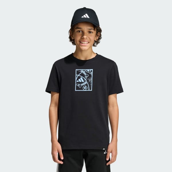Black FOOTBALL GRAPHIC T-SHIRT JUNIOR