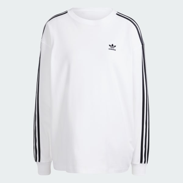 Adidas white long sleeve top best sale