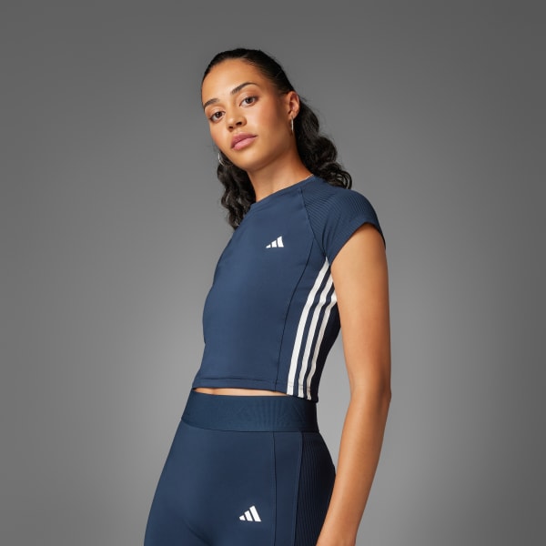 Blau Hyperglam Rib T-Shirt