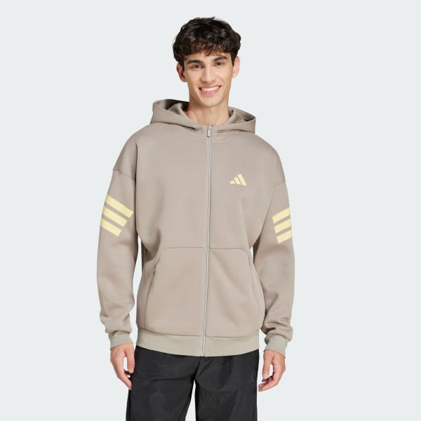 Be Áo Hoodie Khóa Kéo 3 Sọc Future Icons