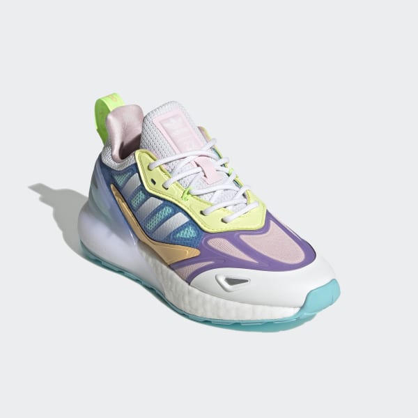 White ZX 2K Boost 2.0 Shoes