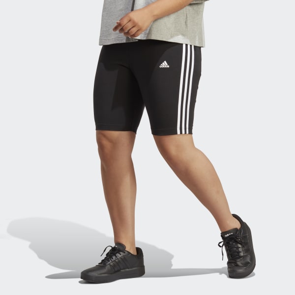 Schwarz Essentials 3-Streifen kurze Tight