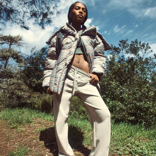 美品　Stone  バーガンディ ジャケット Adidas By Stella McCartney Mid Length Padded Winter Jacket Printed