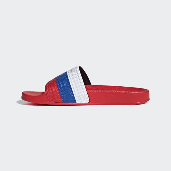 adidas red slides womens