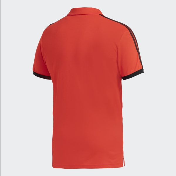 Rojo Camiseta Polo 3 Rayas River Plate