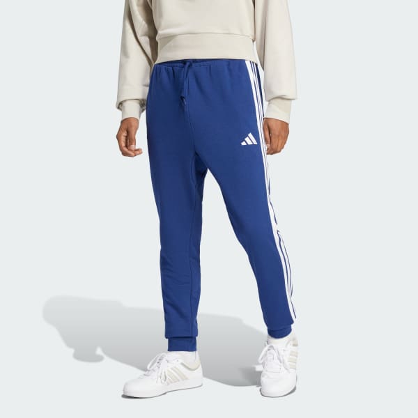 adidas Essentials 3-Streifen French Terry Hose Blau adidas