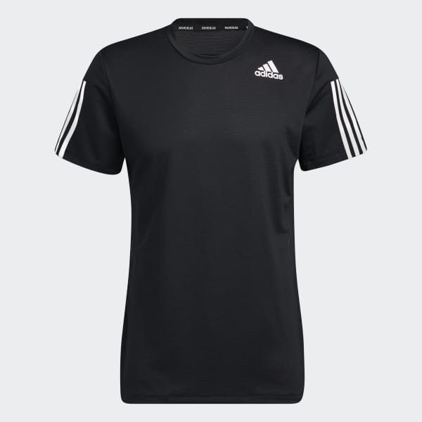 adidas เสื้อยืดทรงสลิม Primeblue AEROREADY 3-Stripes - สีดำ | adidas ...