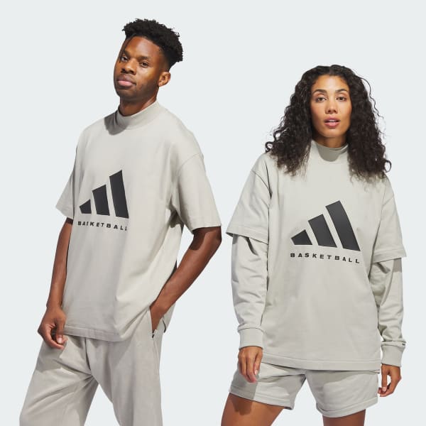 adidas Basketball T-Shirt - Beige | Free Delivery | adidas UK