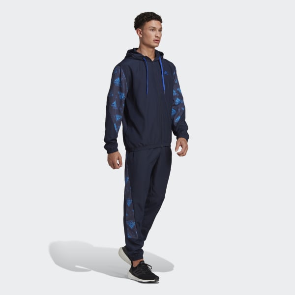 Bla Woven Allover Print træningsdragt UV642