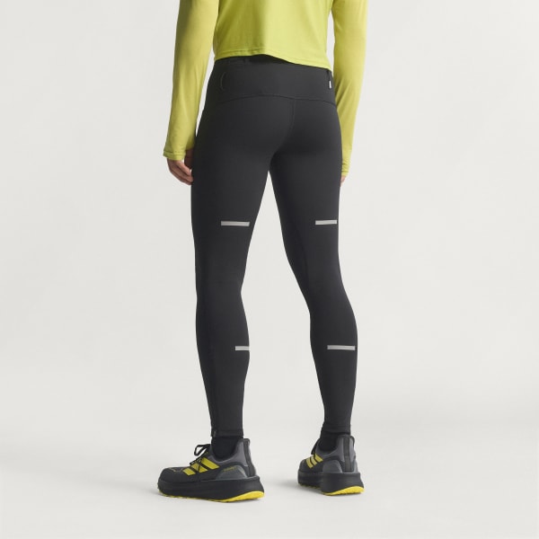 Preto Calças Justas de Running CLIMAWARM+ Adi365