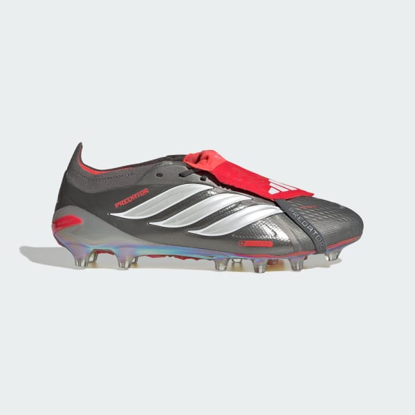 Gris Bota de fútbol con lengüeta plegable Predator Elite césped artificial