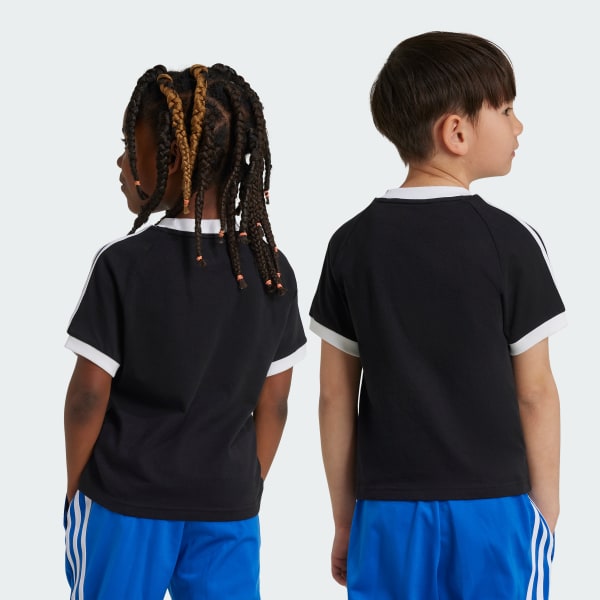 Adidas Kids 3 Stripes Cotton T Shirt in Black at Nordstrom Size Xs