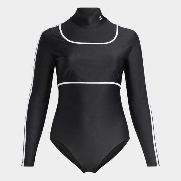Svart Long Sleeve Bodysuit (Plus Size)
