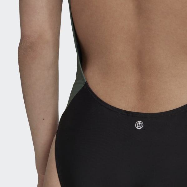Sort Colorblock badedragt H0075