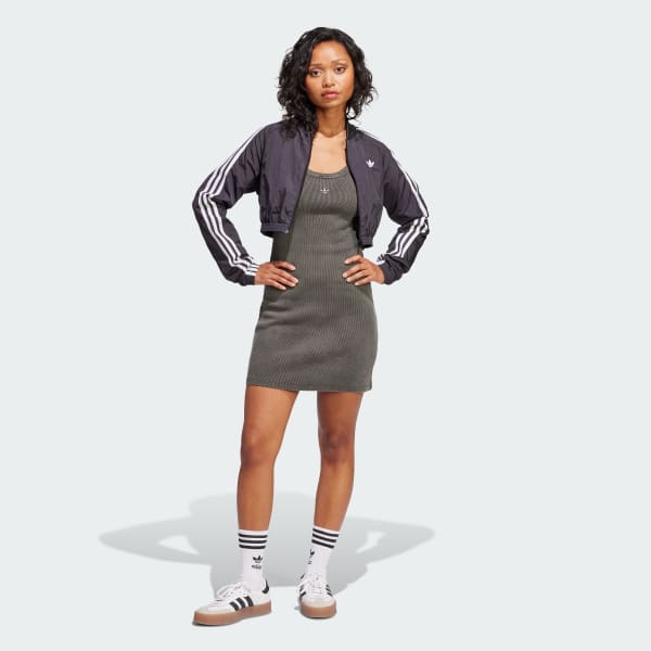 Schwarz Ribbed Minikleid