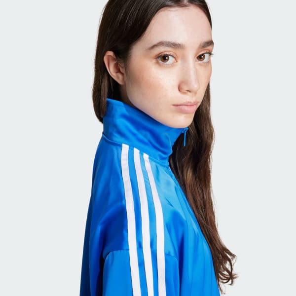 adidas Loose Satin Track Top Blue Free Shipping with adiClub adidas US