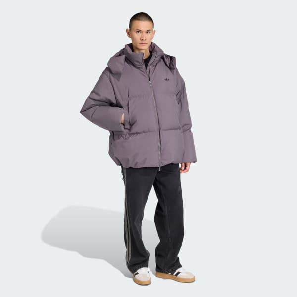 Grey adidas Originals Duck Down Puffer Jacket