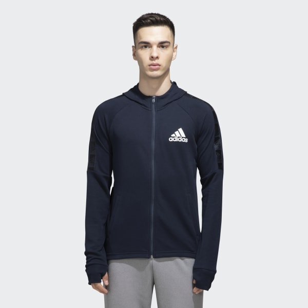 Adidas originals tape store fleece full zip hoodie