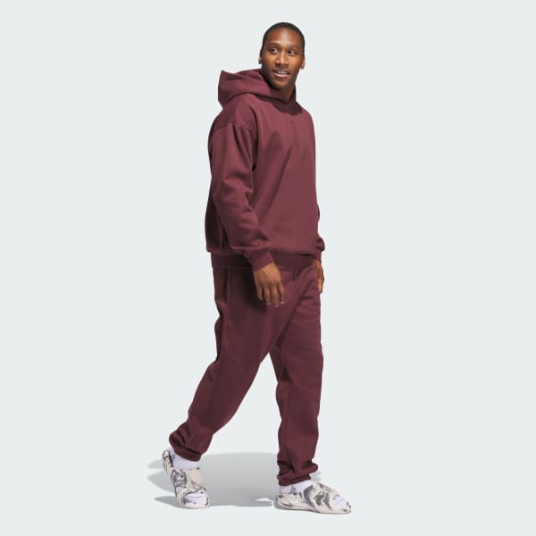 Burgundy adidas Basketball Fleece Hoodie (Gender Neutral)