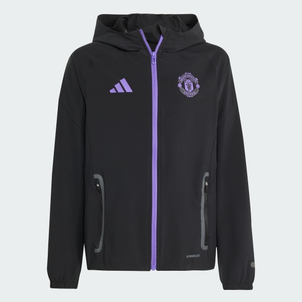 Svart Manchester United Tiro 25 Competition Vis Tech Travel Jakke