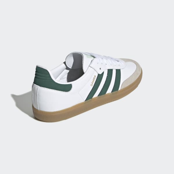 adidas samba white green stripes