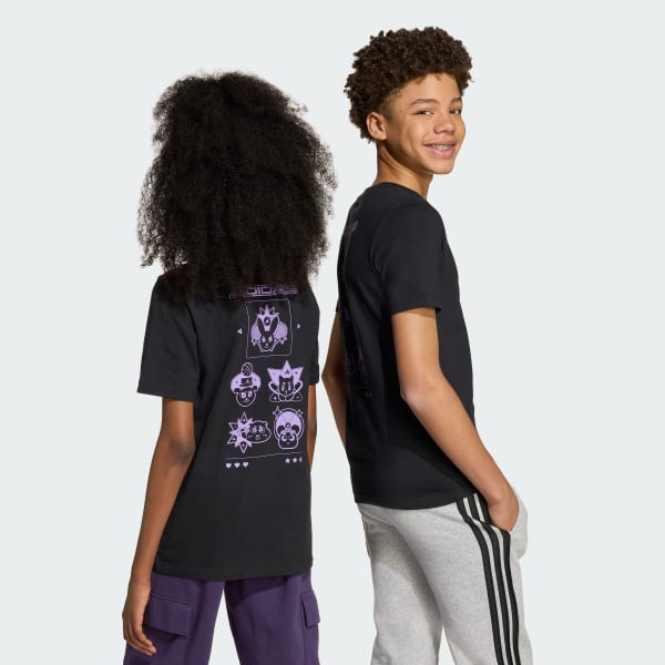 Negro Playera Graphic Anime de mascotas para niños