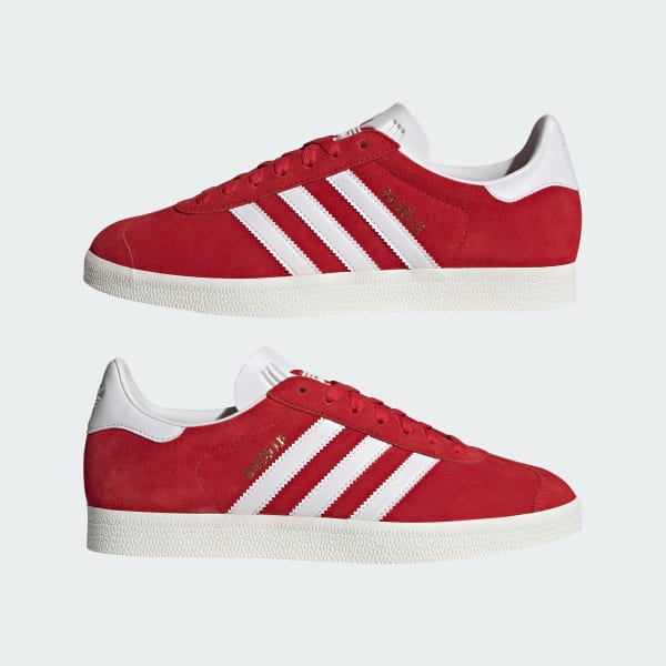 Adidas gazelle trainers red/white top