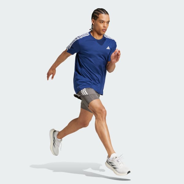 Bleu T-shirt Own the Run 3 bandes