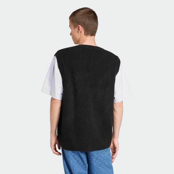 สีดำ เสื้อกั๊กผ้าถัก adidas Originals 70s