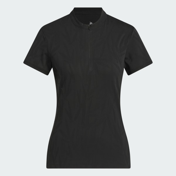 สีดำ เสื้อโปโลแขนสั้นผ้าแจ็คการ์ด Go-to