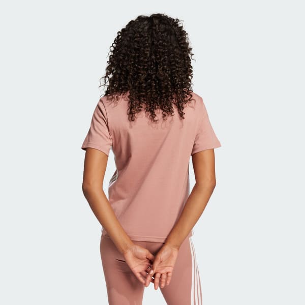 Rosa Playera Essentials 3 Franjas Algodón