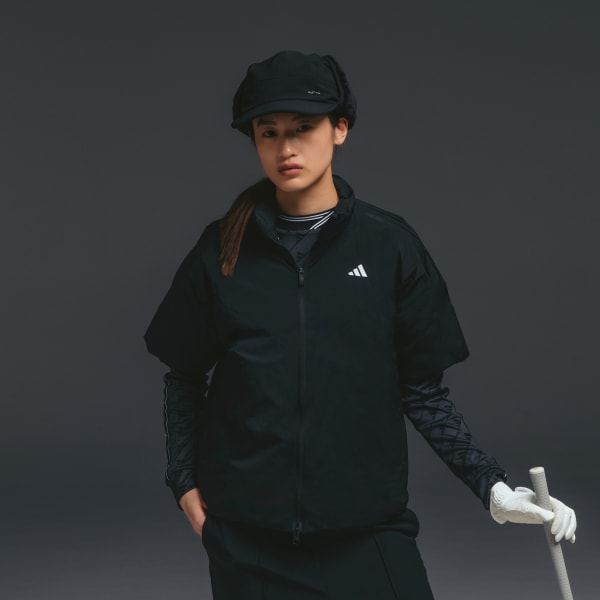 アディダス 【ゴルフ】撥水 ハイネック フルジップ半袖ダウン